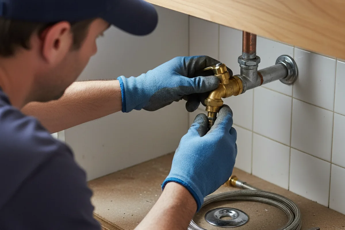 Shutoff valve and fitting work during Burst Pipe Repair in Canterbury